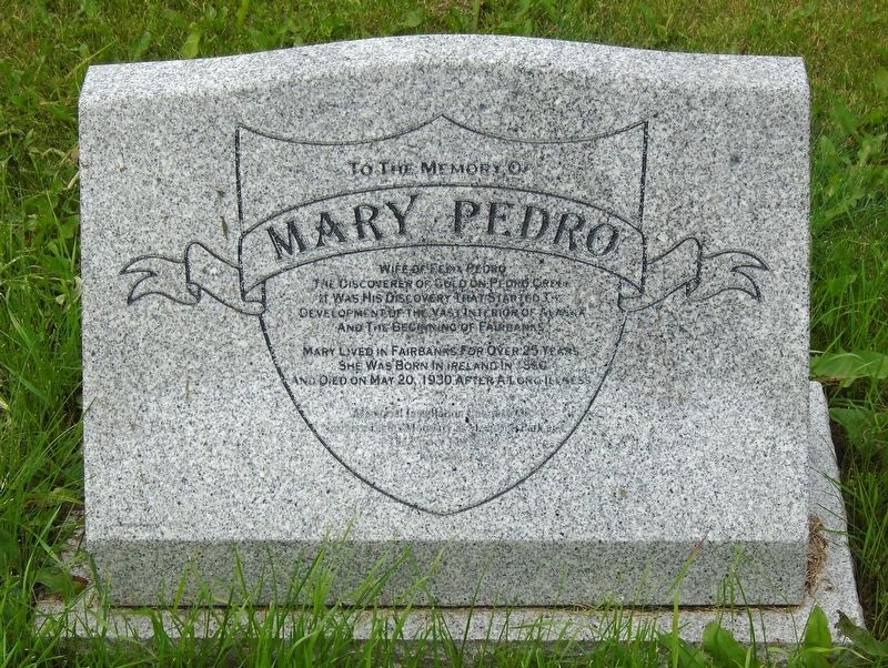 Mary Pedro Marker. Click for full size. Mary Pedro Marker image. Click for full size.