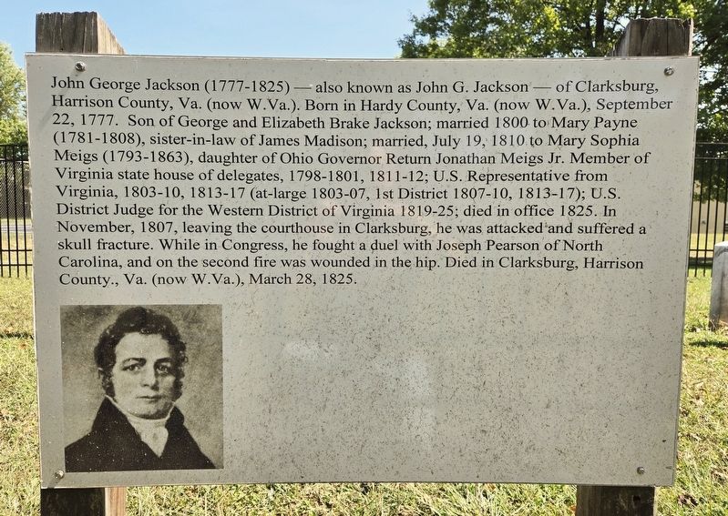 John George Jackson Marker. Click for full size. John George Jackson Marker image. Click for full size.