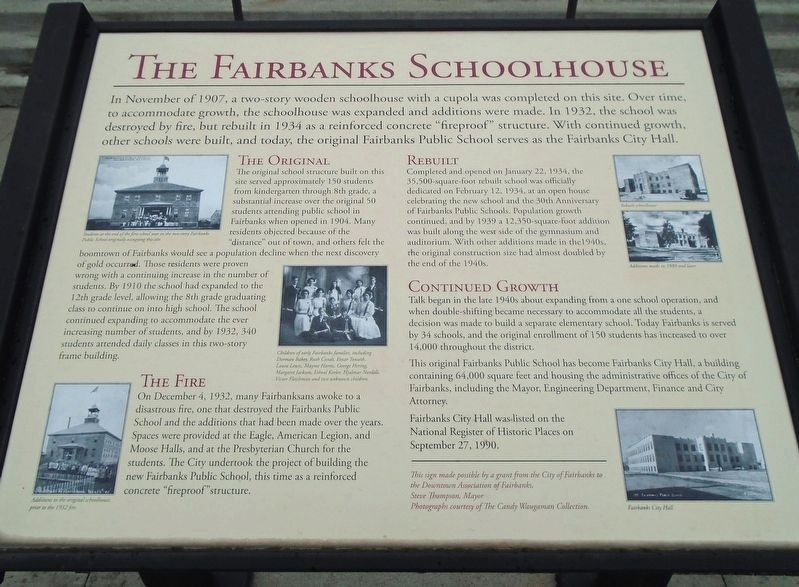 The Fairbanks Schoolhouse Marker image. Click for full size.