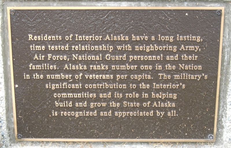 Interior Alaska Veterans Memorial Marker image. Click for full size.
