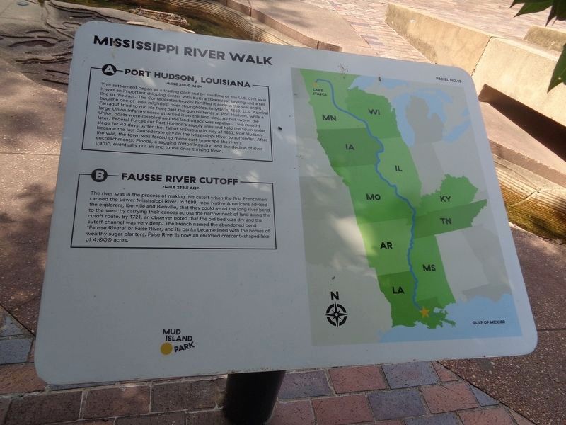 Port Hudson, Louisiana/Fausse River Cutoff Marker. Click for full size. Port Hudson, Louisiana/Fausse River Cutoff Marker image. Click for full size.