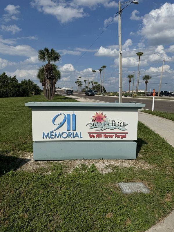 City of Madeira Beach 9/11 Memorial sign. Click for full size. City of Madeira Beach 9/11 Memorial sign image. Click for full size.