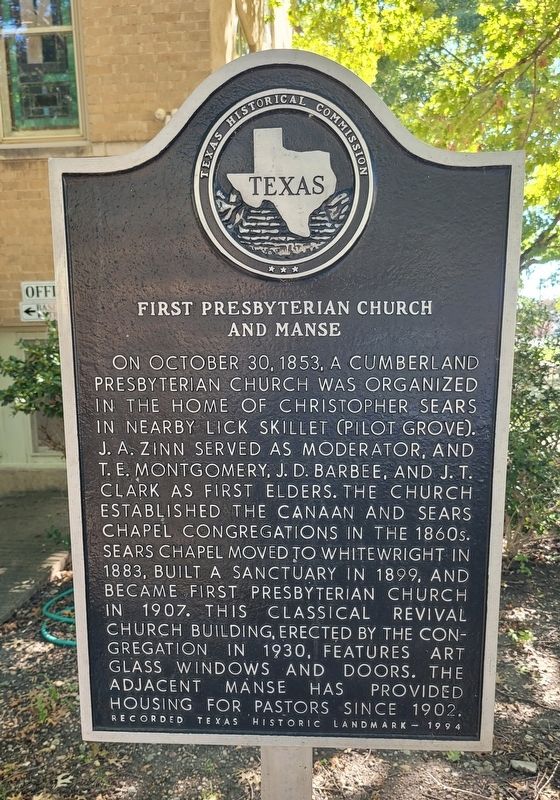 First Presbyterian Church and Manse Marker. Click for full size. First Presbyterian Church and Manse Marker image. Click for full size.