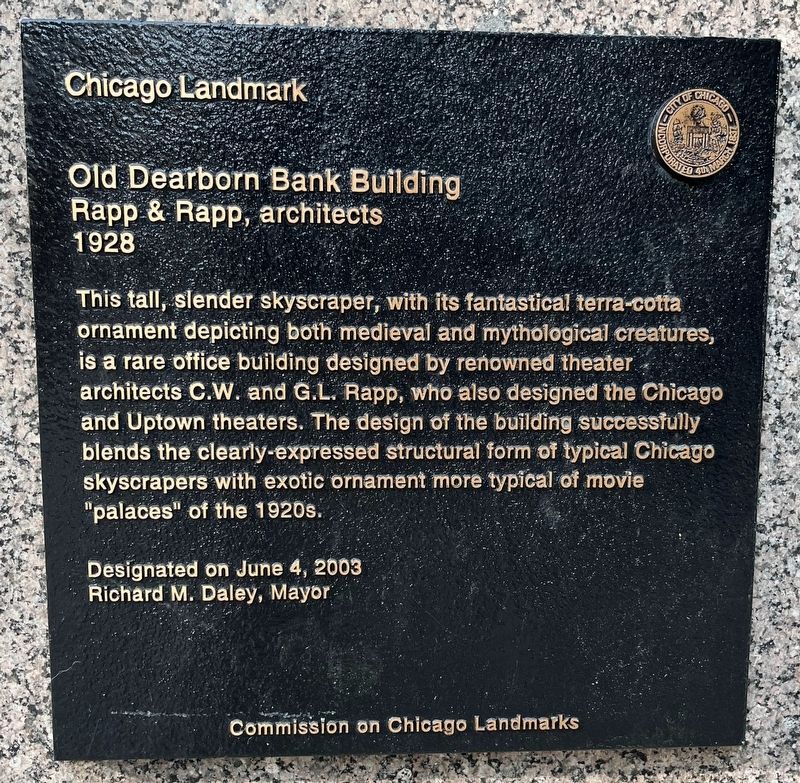 Old Dearborn Bank Building Marker image. Click for full size.