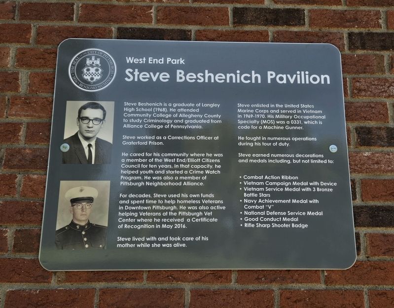 Steve Beshenich Pavilion Marker image. Click for full size.