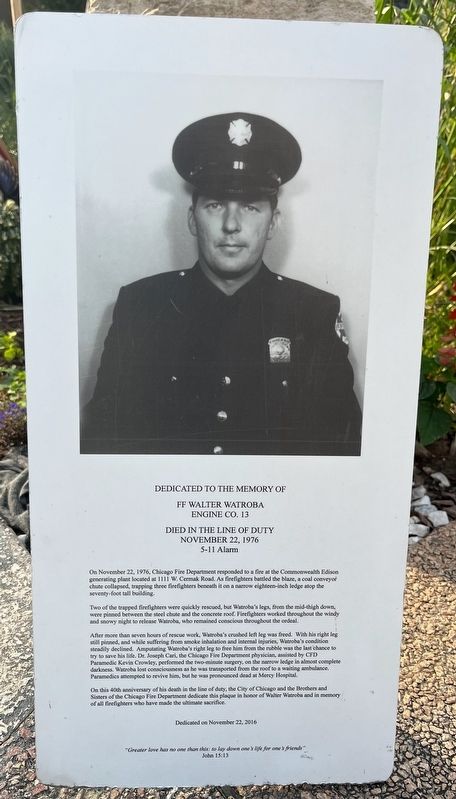 Firefighter Walter Watroba Marker image. Click for full size.