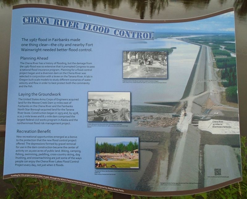 Chena River Flood Control Marker image. Click for full size.