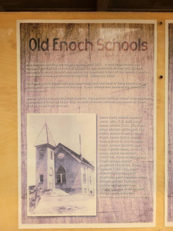 Old Enoch Schools Marker image. Click for full size.