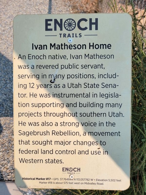 Ivan Matheson Home Marker. Click for full size. Ivan Matheson Home Marker image. Click for full size.