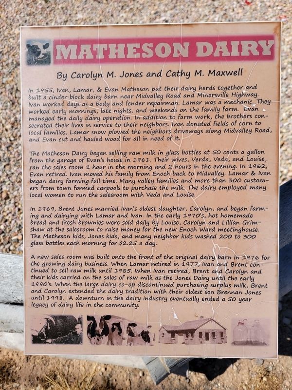 Matheson Dairy Marker image. Click for full size.