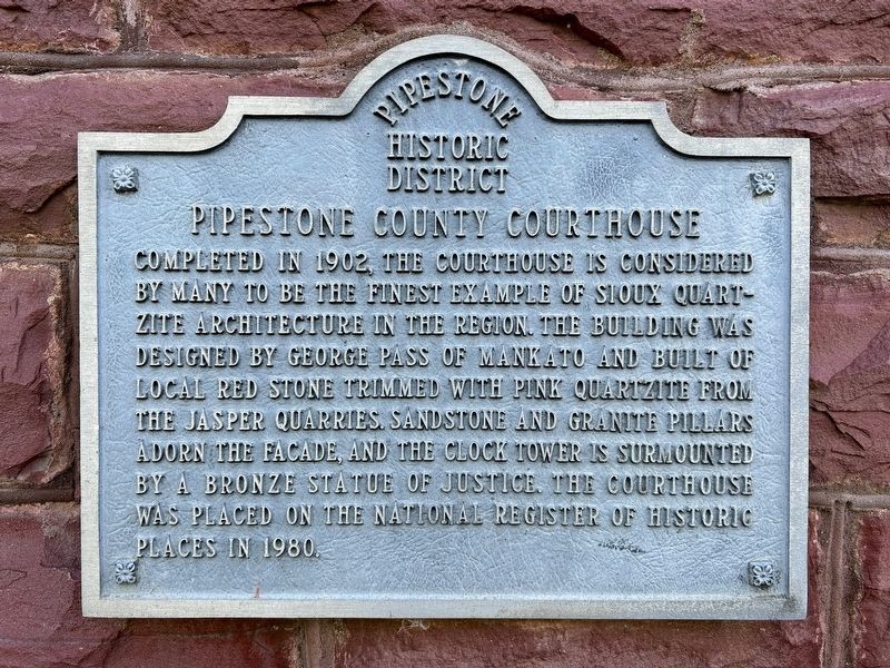 Pipestone County Courthouse Marker image. Click for full size.