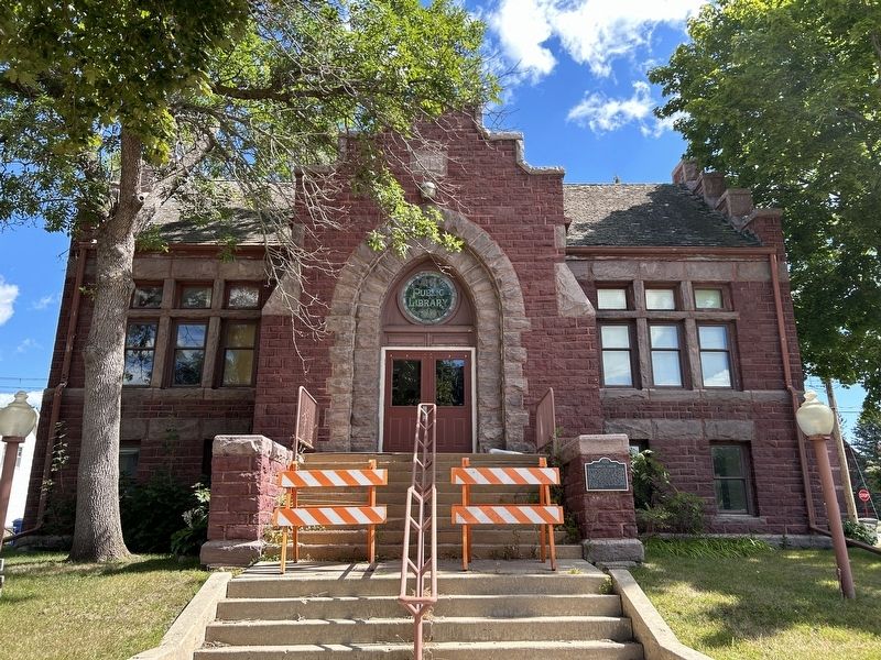 Carnegie Library & Marker, from the west image. Click for full size.