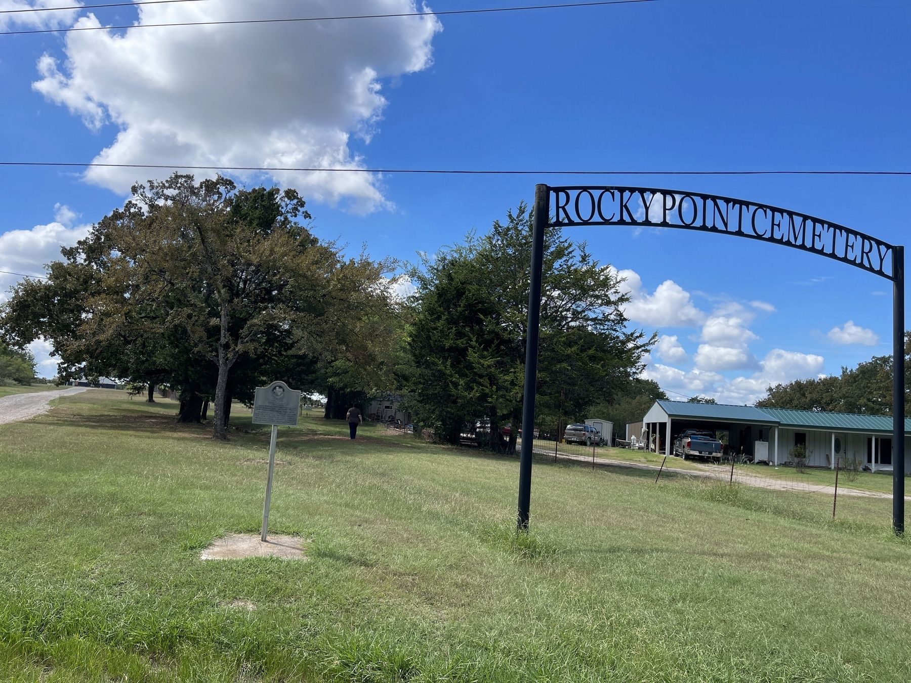 Neal Martin Texas Historical Marker near Rocky Point Cemetery arch image. Click for full size.