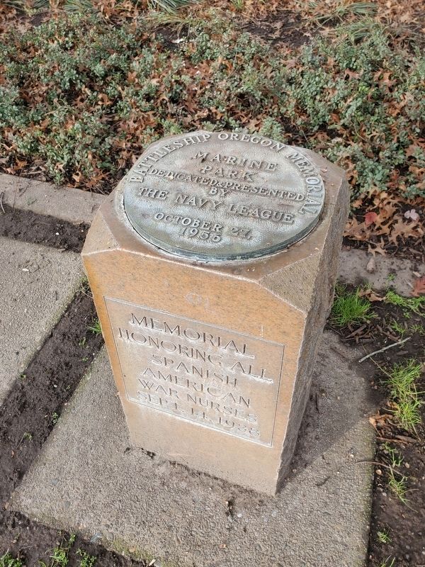 Battleship Oregon Memorial Marine Park Marker image. Click for full size.