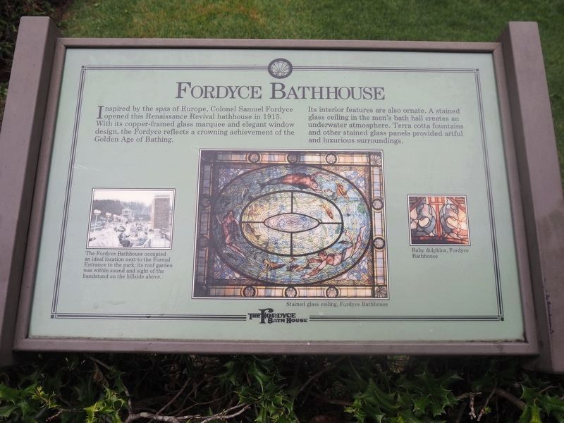 Fordyce Bathhouse Marker. Click for full size. Fordyce Bathhouse Marker image. Click for full size.