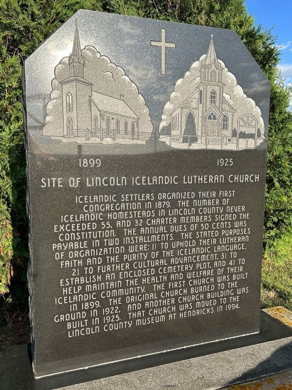Site of Lincoln Icelandic Lutheran Church Marker. Click for full size. Site of Lincoln Icelandic Lutheran Church Marker image. Click for full size.