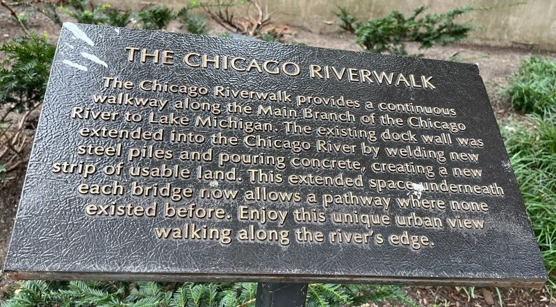 The Chicago Riverwalk Marker image. Click for full size.