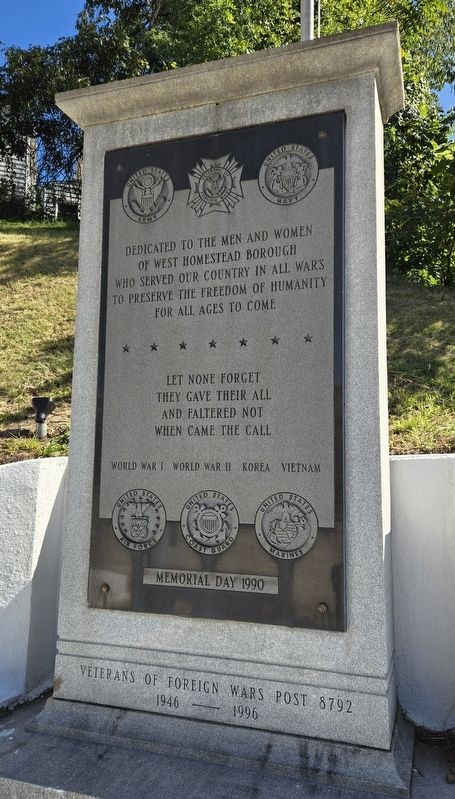 West Homestead Veterans Memorial image. Click for full size.