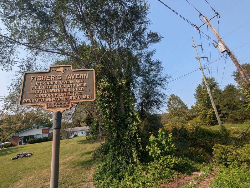 Fisher’s Tavern Marker wider view. Click for full size. Fisher’s Tavern Marker wider view image. Click for full size.