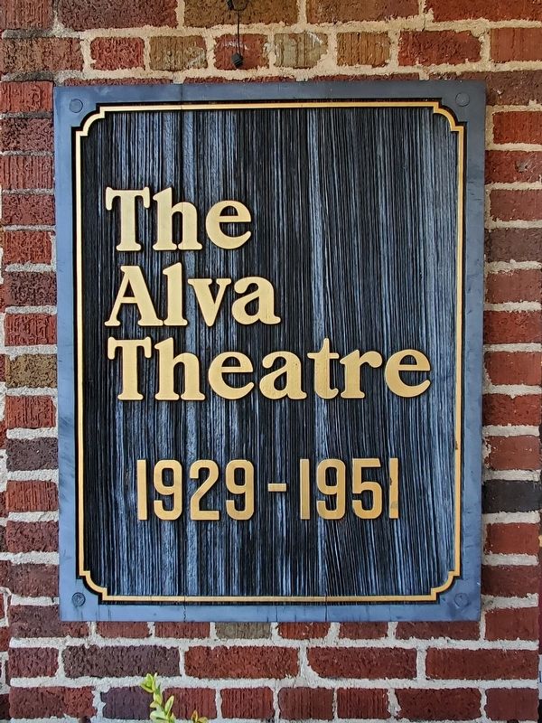 Alva Theater sign. Click for full size. Alva Theater sign image. Click for full size.
