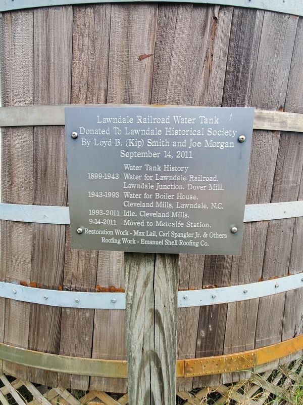 Lawndale Railroad Water Tank Marker. Click for full size. Lawndale Railroad Water Tank Marker image. Click for full size.
