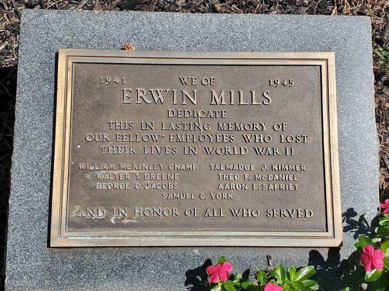 We of Erwin Mills Marker image. Click for full size.