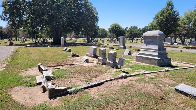 The view of the Olive Ann Oatman Fairchild Gravestone and Marker from the cemetery. Click for full size. The view of the Olive Ann Oatman Fairchild Gravestone and Marker from the cemetery image. Click for full size.