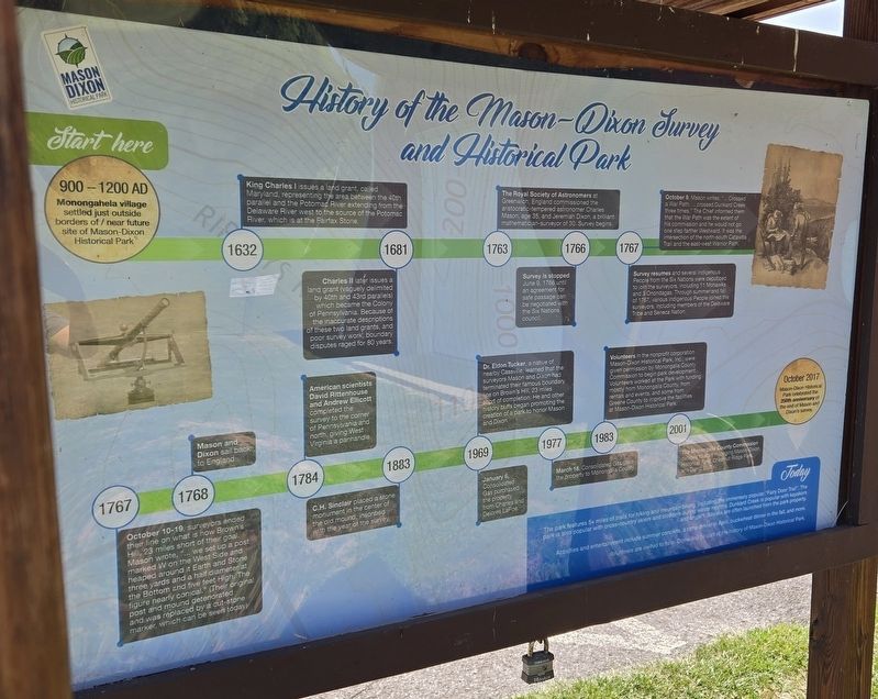 History of the Mason-Dixon Survey and Historical Park Marker image. Click for full size.