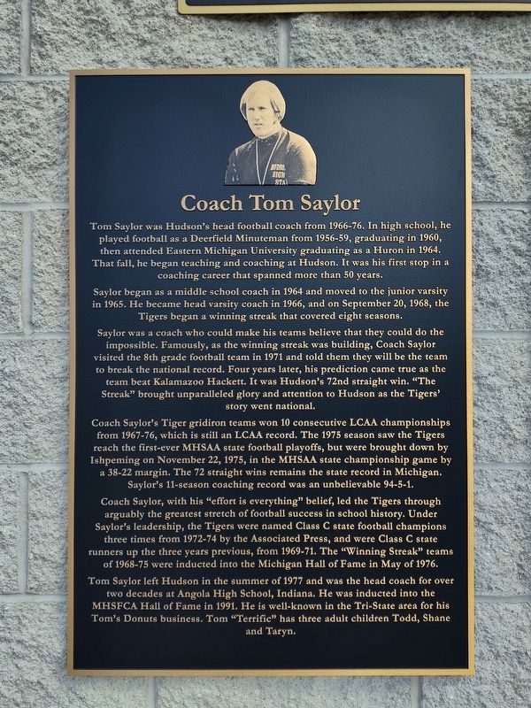 Coach Tom Saylor Marker image. Click for full size.