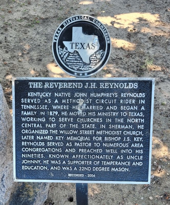 The Reverend J.H. Reynolds Marker. Click for full size. The Reverend J.H. Reynolds Marker image. Click for full size.