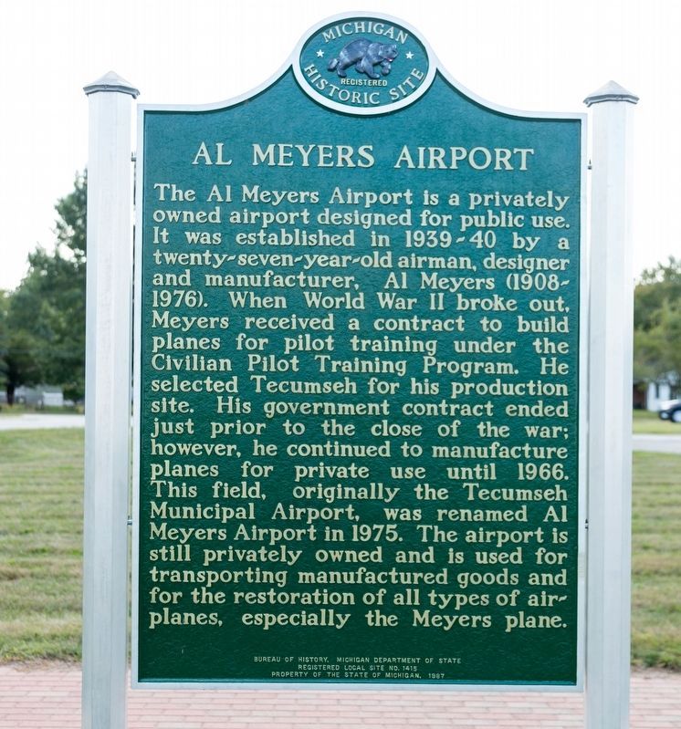 Al Meyers Airport Marker, side two image. Click for full size.