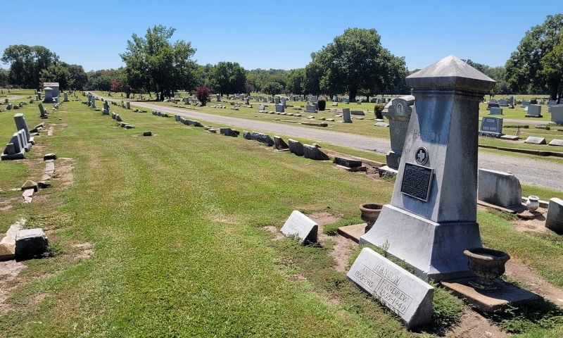 The view of the Andrew Hanson Marker in the cemetery image. Click for full size.