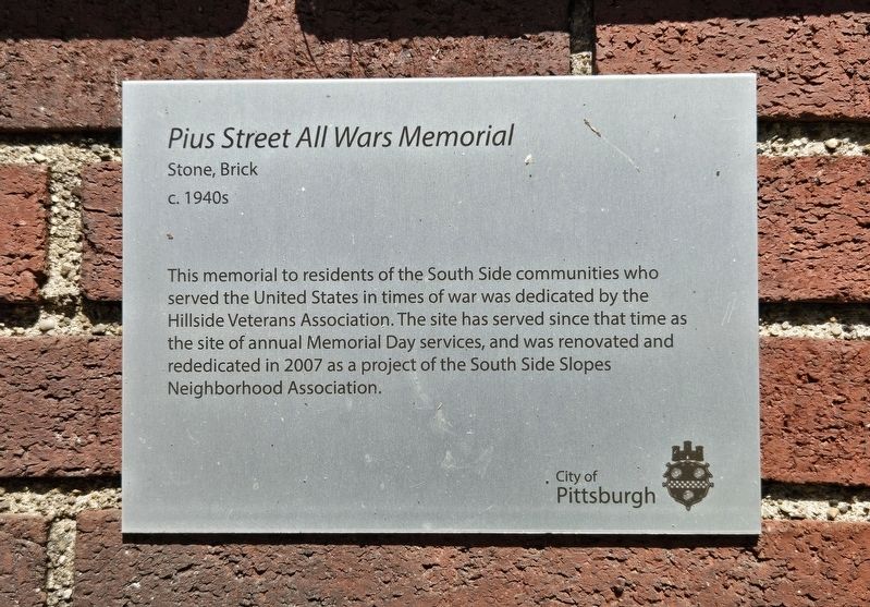 Pius Street All Wars Memorial. Click for full size. Pius Street All Wars Memorial image. Click for full size.