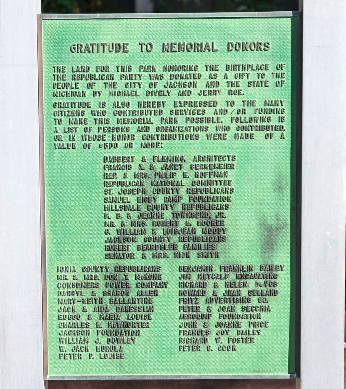 �Under the Oaks� Memorial, memorial donors panel image. Click for full size.