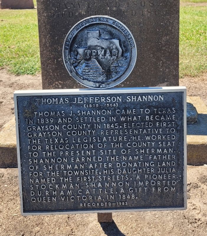 Thomas Jefferson Shannon Marker. Click for full size. Thomas Jefferson Shannon Marker image. Click for full size.
