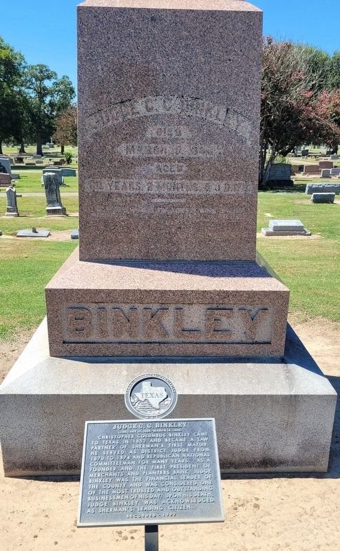 The Judge C.C. Binkley Gravestone and Marker image. Click for full size.