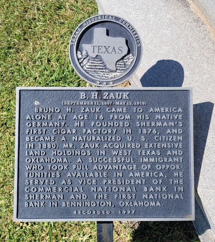 B.H. Zauk Marker image. Click for full size.