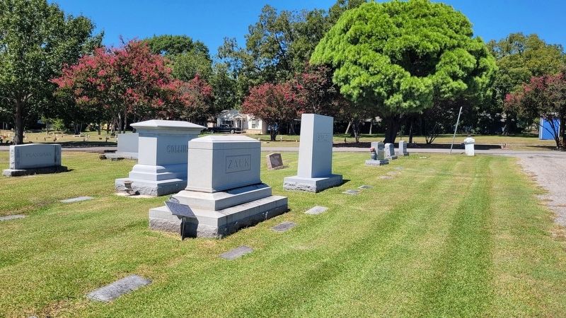 The view of the B.H. Zauk Marker in the cemetery image. Click for full size.