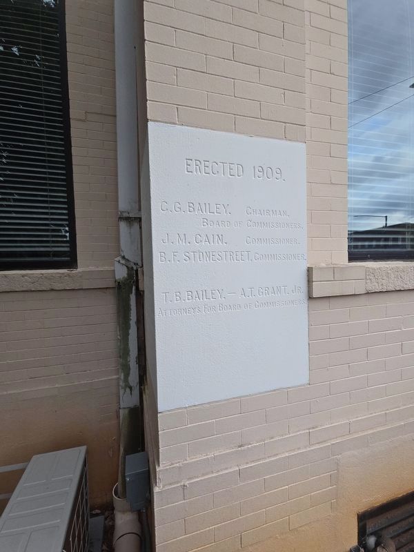 Davie County Courthouse cornerstone (right side) image. Click for full size.