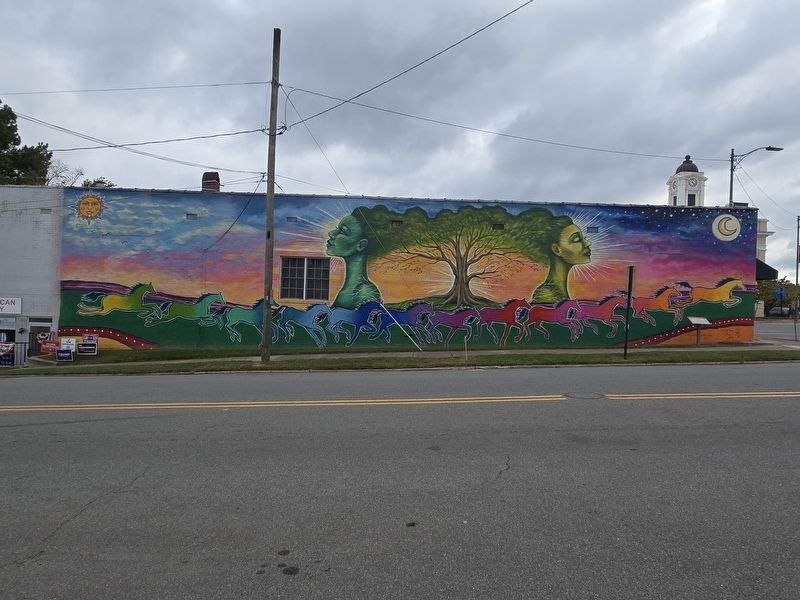 The Running of the Horses full mural. The marker is to the far right. image. Click for full size.