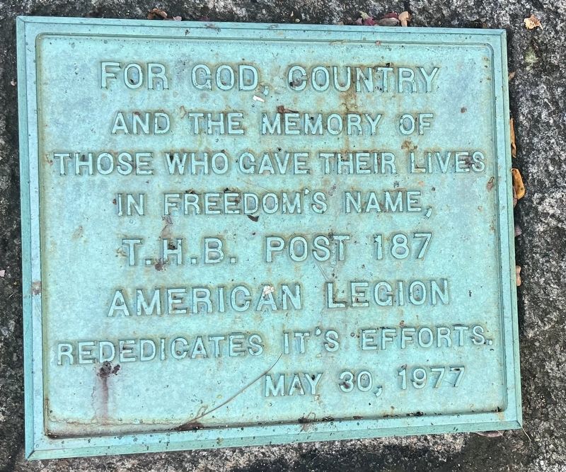 World War I Memorial Marker, Side Two image. Click for full size.
