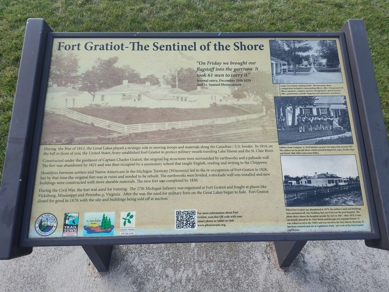 Fort Gratiot - The Sentinel of the Shore Marker image. Click for full size.