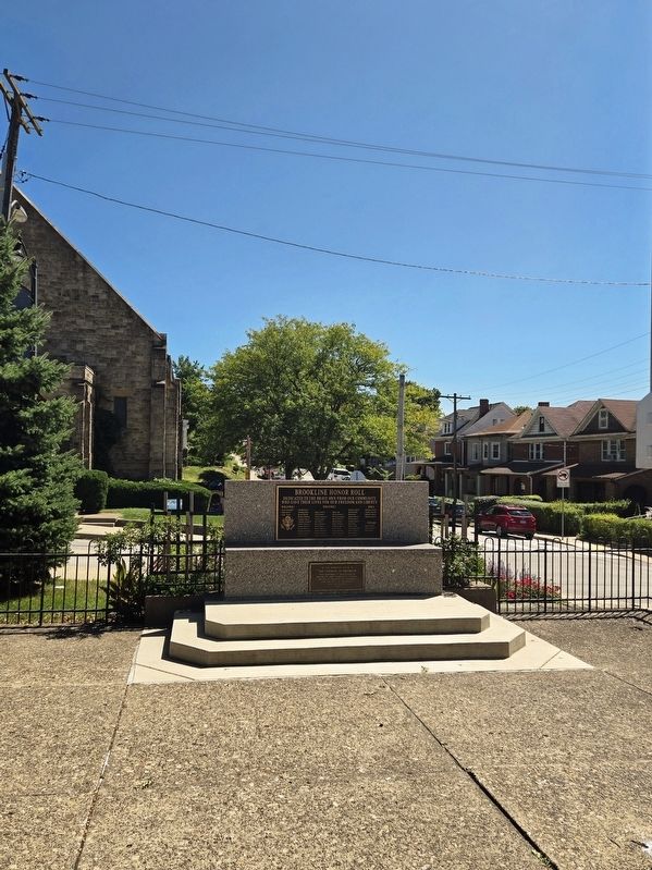 Brookline Veterans Memorial Park Marker. Click for full size. Brookline Veterans Memorial Park Marker image. Click for full size.