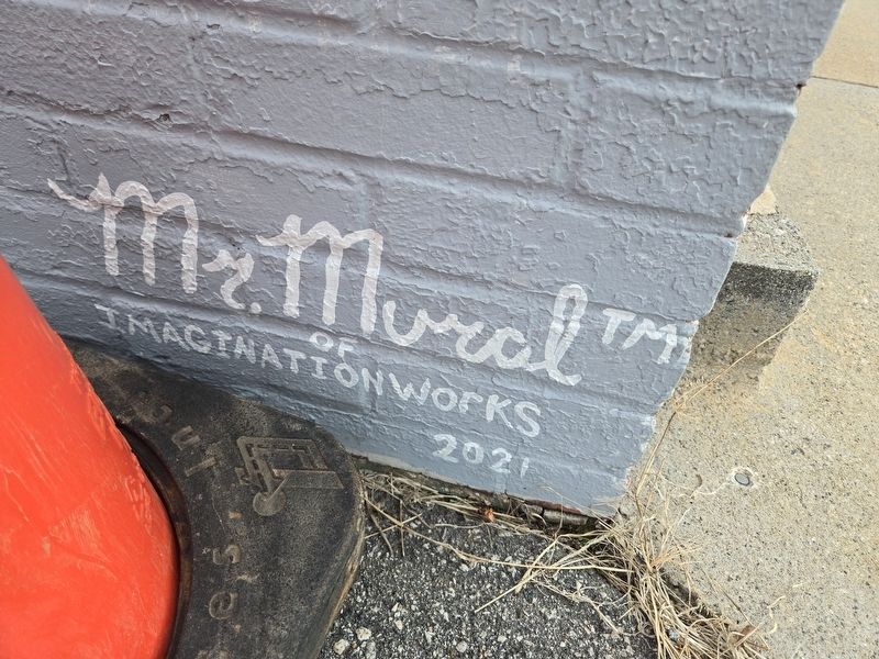 Horn-Harding Building mural artist credit image. Click for full size.