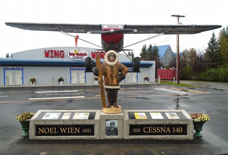 Noel Wien and his Cessna 140 Memorial. Click for full size. Noel Wien and his Cessna 140 Memorial image. Click for full size.