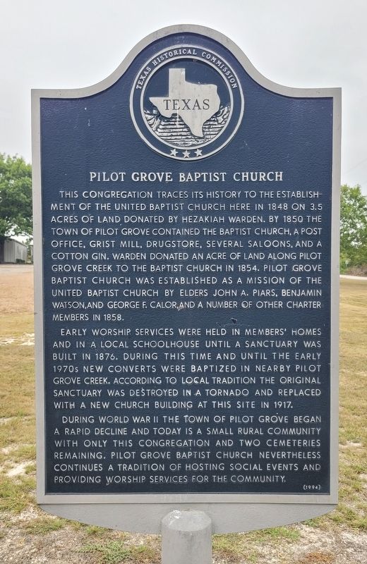 Pilot Grove Baptist Church Marker image. Click for full size.