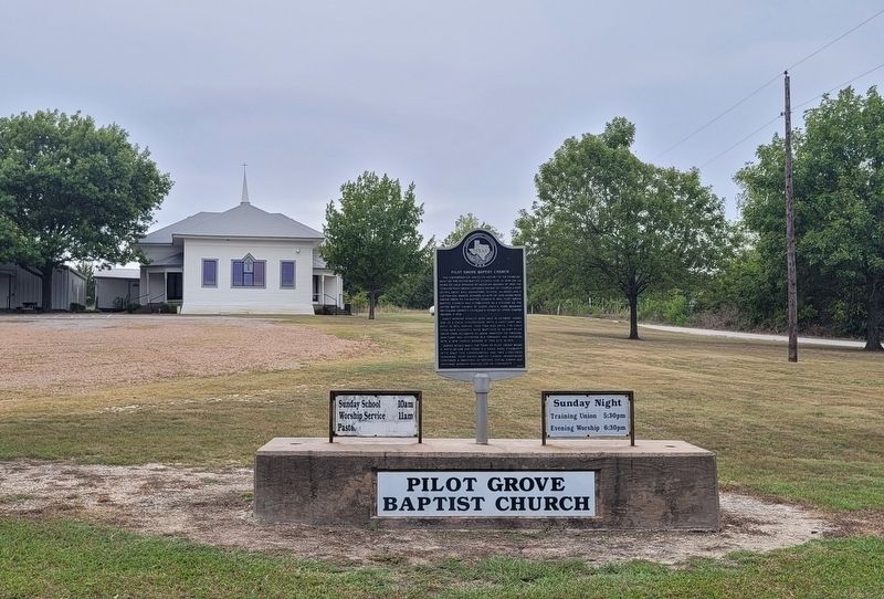 Pilot Grove Baptist Church and Marker image. Click for full size.