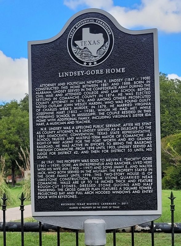 Lindsey-Gore Home Marker image. Click for full size.