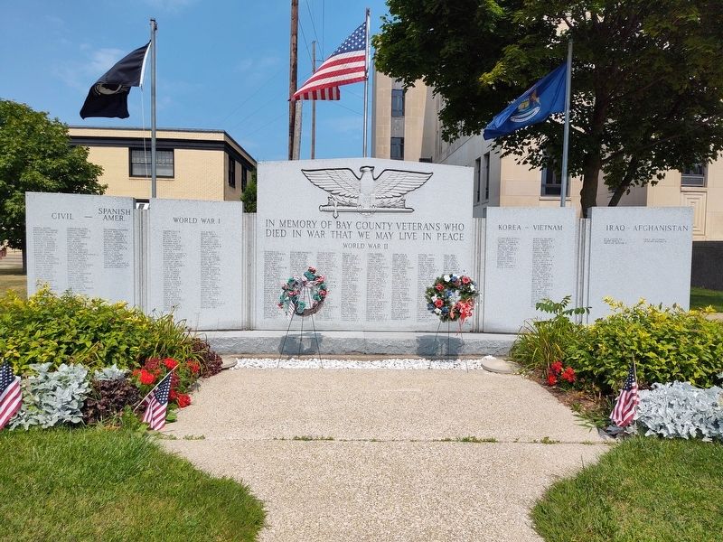 Bay County Veterans Memorial Marker image. Click for full size.