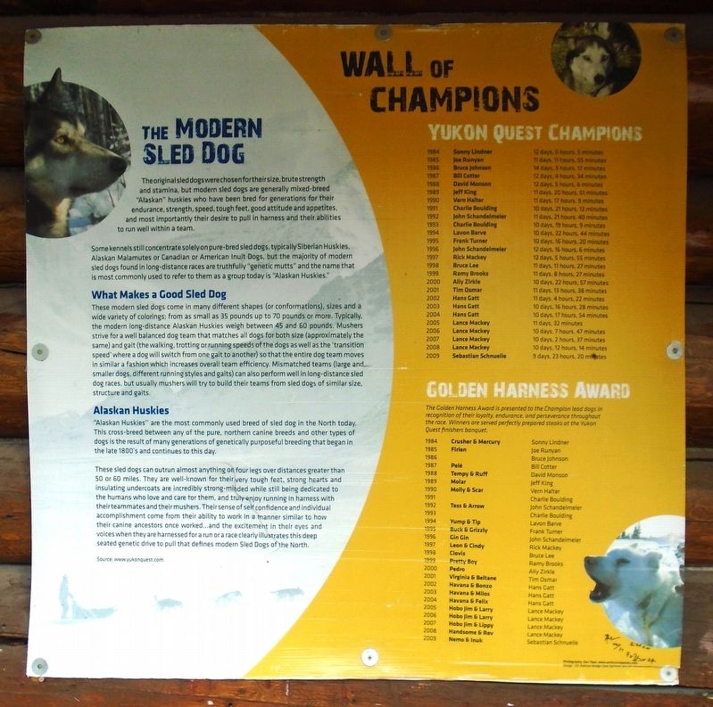 The Modern Sled Dog / Wall of Champions Marker image. Click for full size.